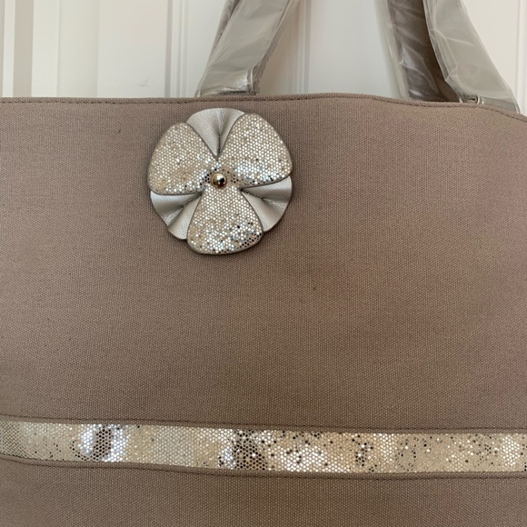 Sothys Paris Taupe Canvas Tote Handbag - Picture 3 of 6